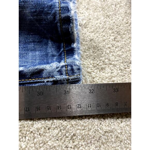 VTG Levi's 501 Jeans Mens 36x32* Blue Button Fly Y2K Straight Distressed Patch - Picture 10 of 12